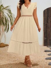 Акція на Плаття довге літнє жіноче SHEIN GD-00139433 3XL Кремове від Rozetka