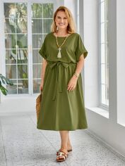 Акція на Плаття міді літнє жіноче SHEIN GD-00139440 3XL Хакі від Rozetka