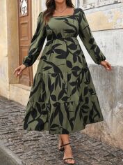 Акція на Плаття довге літнє жіноче SHEIN GD-00137787 XL Хакі від Rozetka