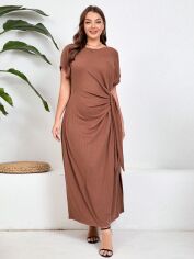Акція на Плаття довге літнє жіноче SHEIN GD-00138331 2XL Коричневе від Rozetka