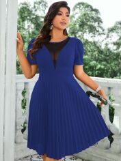Акція на Плаття міді літнє жіноче SHEIN GD-00140400 5XL Синє від Rozetka