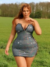 Акція на Плаття вечірнє коротке літнє жіноче SHEIN GD-00139269 3XL Темно-сіре від Rozetka