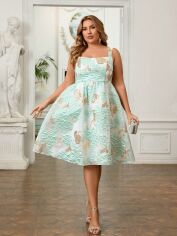 Акція на Плаття вечірнє міді літнє жіноче SHEIN GD-00139307 3XL М'ятне від Rozetka