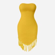 Акція на Плаття в'язане міді літнє жіноче SHEIN GD-00138455 2XL Жовте від Rozetka