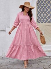 Акція на Плаття довге літнє жіноче SHEIN GD-00139476 3XL Світло-рожеве від Rozetka