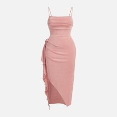 Акція на Плаття міді літнє жіноче SHEIN GD-00138665 2XL Світло-рожеве від Rozetka