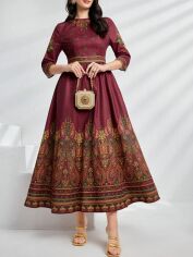 Акція на Сукня жіноча SHEIN GD-00143265 L Бордова від Rozetka