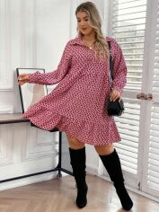 Акція на Плаття міді осіннє жіноче SHEIN GD-00139847 4XL Комбіноване від Rozetka