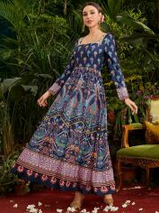 Акція на Плаття вечірнє довге літнє жіноче SHEIN GD-00143286 L Комбіноване від Rozetka