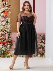 Акція на Плаття вечірнє міді літнє жіноче SHEIN GD-00139111 3XL Чорне від Rozetka