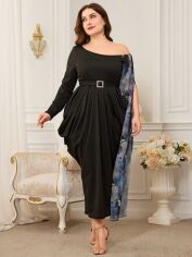 Акція на Плаття вечірнє довге осіннє жіноче SHEIN GD-00138190 2XL Чорне від Rozetka