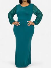 Акція на Плаття вечірнє довге літнє жіноче SHEIN GD-00139148 3XL Морської хвилі від Rozetka