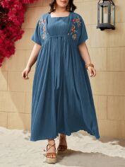 Акція на Плаття довге літнє жіноче SHEIN GD-00138283 2XL Сіро-блакитне від Rozetka