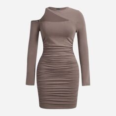 Акція на Плаття коротке літнє жіноче SHEIN GD-00142939 L Сіро-бежеве від Rozetka