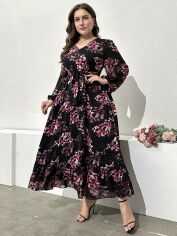 Акція на Плаття довге літнє жіноче SHEIN GD-00138418 2XL Комбіноване від Rozetka