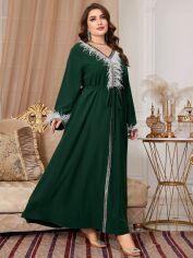 Акція на Сукня жіноча SHEIN GD-00139189 3XL Темно-зелена від Rozetka
