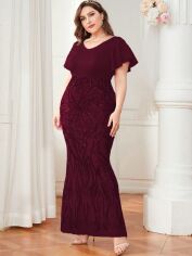 Акція на Плаття вечірнє довге літнє жіноче SHEIN GD-00139921 4XL Бордове від Rozetka