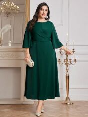 Акція на Плаття вечірнє міді літнє жіноче SHEIN GD-00138308 2XL Темно-зелене від Rozetka