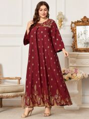 Акція на Плаття вечірнє довге літнє жіноче SHEIN GD-00138309 2XL Бордове від Rozetka