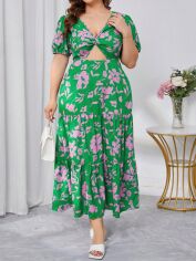 Акція на Плаття довге літнє жіноче SHEIN GD-00138318 2XL Зелене від Rozetka