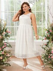 Акція на Плаття міді літнє жіноче SHEIN GD-00139210 3XL Біле від Rozetka