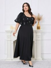 Акція на Плаття вечірнє довге літнє жіноче SHEIN GD-00139936 4XL Чорне від Rozetka