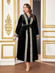 Акція на Плаття вечірнє довге осіннє жіноче SHEIN GD-00139805 4XL Чорне від Rozetka