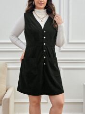 Акція на Сарафан вельветовий жіночий SHEIN GD-00139069 3XL Чорний від Rozetka
