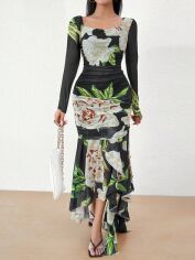 Акція на Плаття вечірнє довге літнє жіноче SHEIN GD-00143156 L Комбіноване від Rozetka
