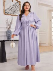 Акція на Плаття вечірнє міді осіннє жіноче SHEIN GD-00139118 3XL Бузкове від Rozetka
