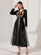 Акція на Плаття вечірнє довге літнє жіноче SHEIN GD-00143350 L Чорне від Rozetka