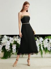 Акція на Плаття вечірнє міді літнє жіноче SHEIN GD-00143385 L Чорне від Rozetka