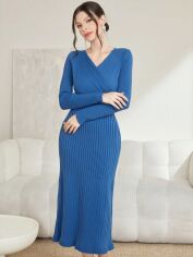 Акція на Плаття в'язане міді зимове тепле жіноче SHEIN GD-00143397 L Синє від Rozetka
