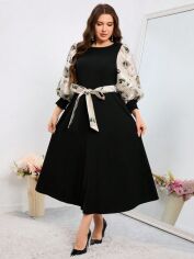 Акція на Плаття міді осіннє жіноче SHEIN GD-00138230 2XL Чорне від Rozetka