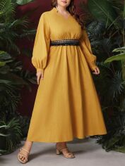 Акція на Плаття вечірнє довге літнє жіноче SHEIN GD-00138233 2XL Охра від Rozetka