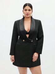 Акція на Плаття коротке осіннє жіноче SHEIN GD-00139144 3XL Чорне від Rozetka