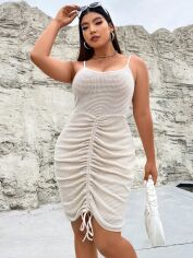 Акція на Сукня жіноча SHEIN GD-00138049 2XL Молочна від Rozetka
