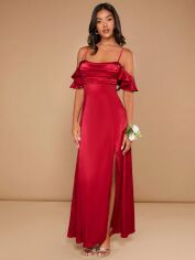 Акція на Плаття вечірнє довге літнє жіноче SHEIN GD-00142788 L Червоне від Rozetka