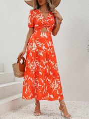 Акція на Плаття довге літнє жіноче SHEIN GD-00142793 L Помаранчеве від Rozetka