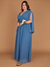 Акція на Плаття вечірнє довге літнє жіноче SHEIN GD-00139020 3XL Сіро-синє від Rozetka