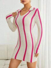 Акція на Плаття в'язане коротке осіннє тепле жіноче SHEIN GD-00142845 L Комбіноване від Rozetka