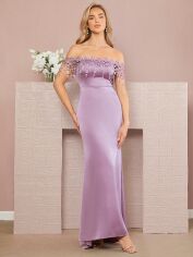 Акція на Плаття вечірнє довге осіннє жіноче SHEIN GD-00142858 L Бузкове від Rozetka