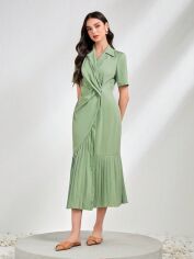 Акція на Плаття міді літнє жіноче SHEIN GD-00142900 L Сіро-зелене від Rozetka