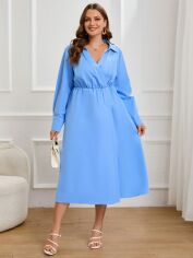 Акція на Плаття міді літнє жіноче SHEIN GD-00139037 3XL Блакитне від Rozetka