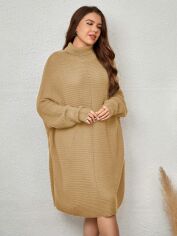 Акція на Плаття в'язане міді зимове тепле жіноче SHEIN GD-00138083 2XL Світло-бежеве від Rozetka