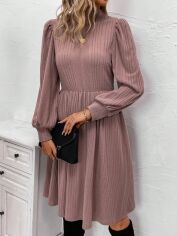Акція на Плаття в'язане міді осіннє тепле жіноче SHEIN GD-00142990 L Рожево-лілове від Rozetka