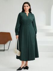 Акція на Плаття вельветове міді осіннє жіноче SHEIN GD-00139797 4XL Темно-зелене від Rozetka