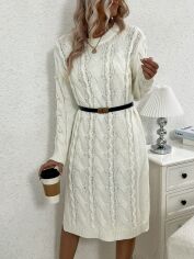 Акція на Плаття в'язане міді зимове тепле жіноче SHEIN GD-00143186 L Біле від Rozetka