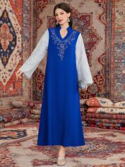 Акція на Плаття вечірнє довге осіннє жіноче SHEIN GD-00143202 L Синє від Rozetka