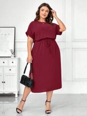 Акція на Сукня жіноча SHEIN GD-00139836 4XL Вишнева від Rozetka
